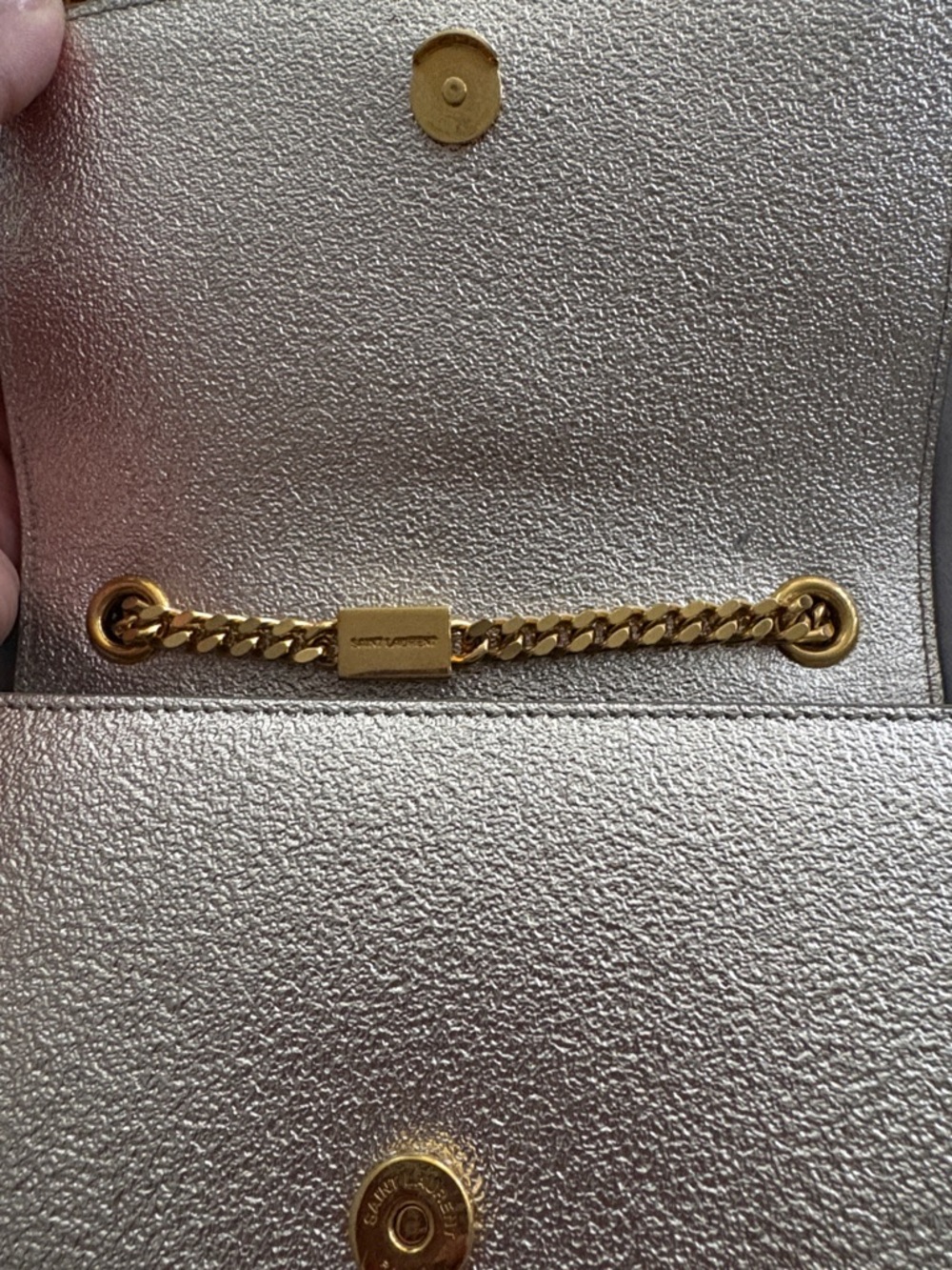 Saint Laurent Gold Kate Evening Bag Monogram Chain Crossbody - Picture 2 of 12